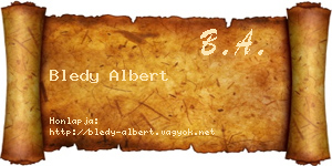 Bledy Albert névjegykártya